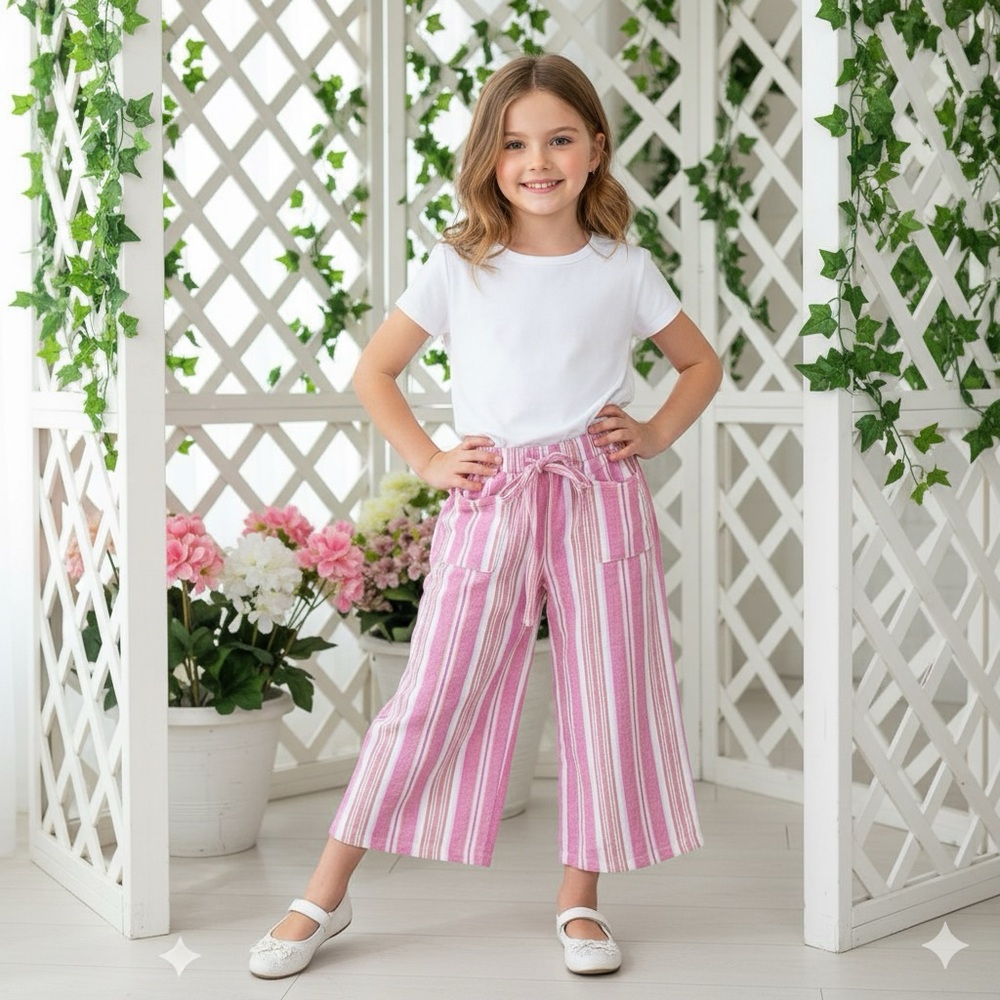 Pink Striped Kids Bottoms